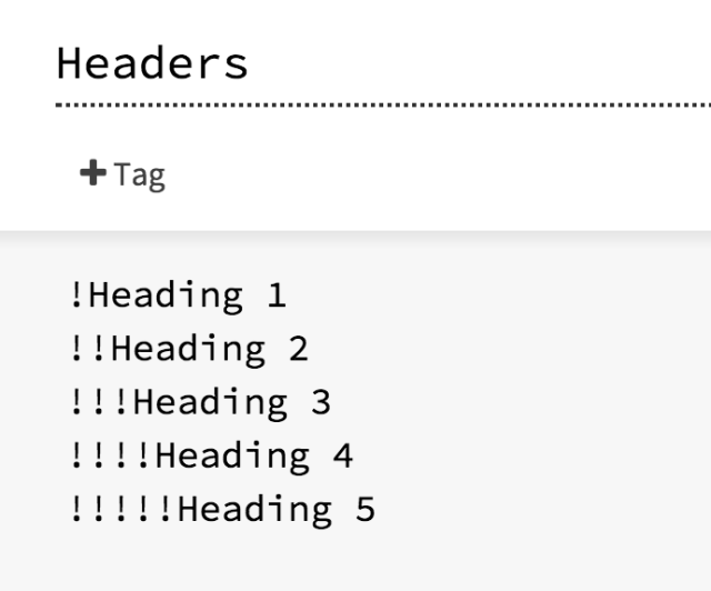 SugarCube Headers Markup