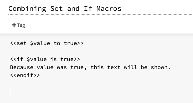 SugarCube Set and If Macros