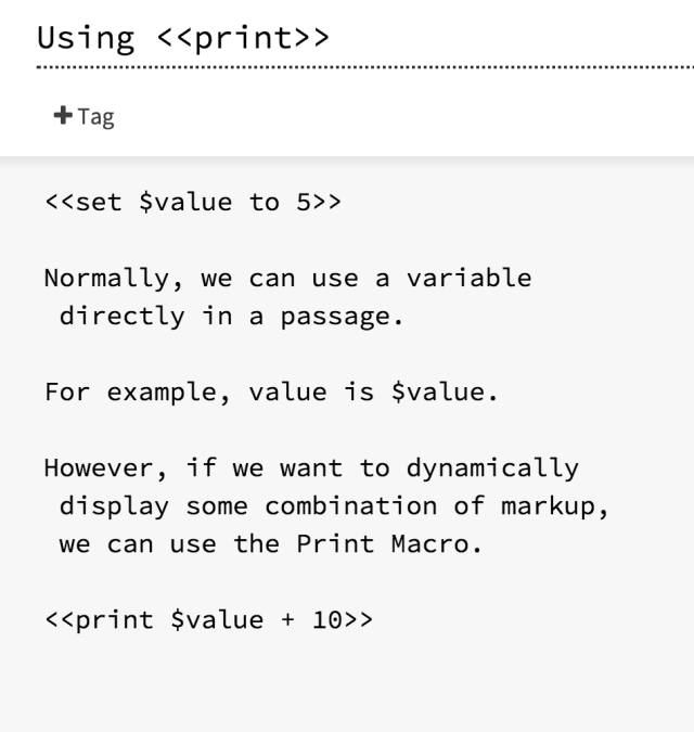 SugarCube Print Macro