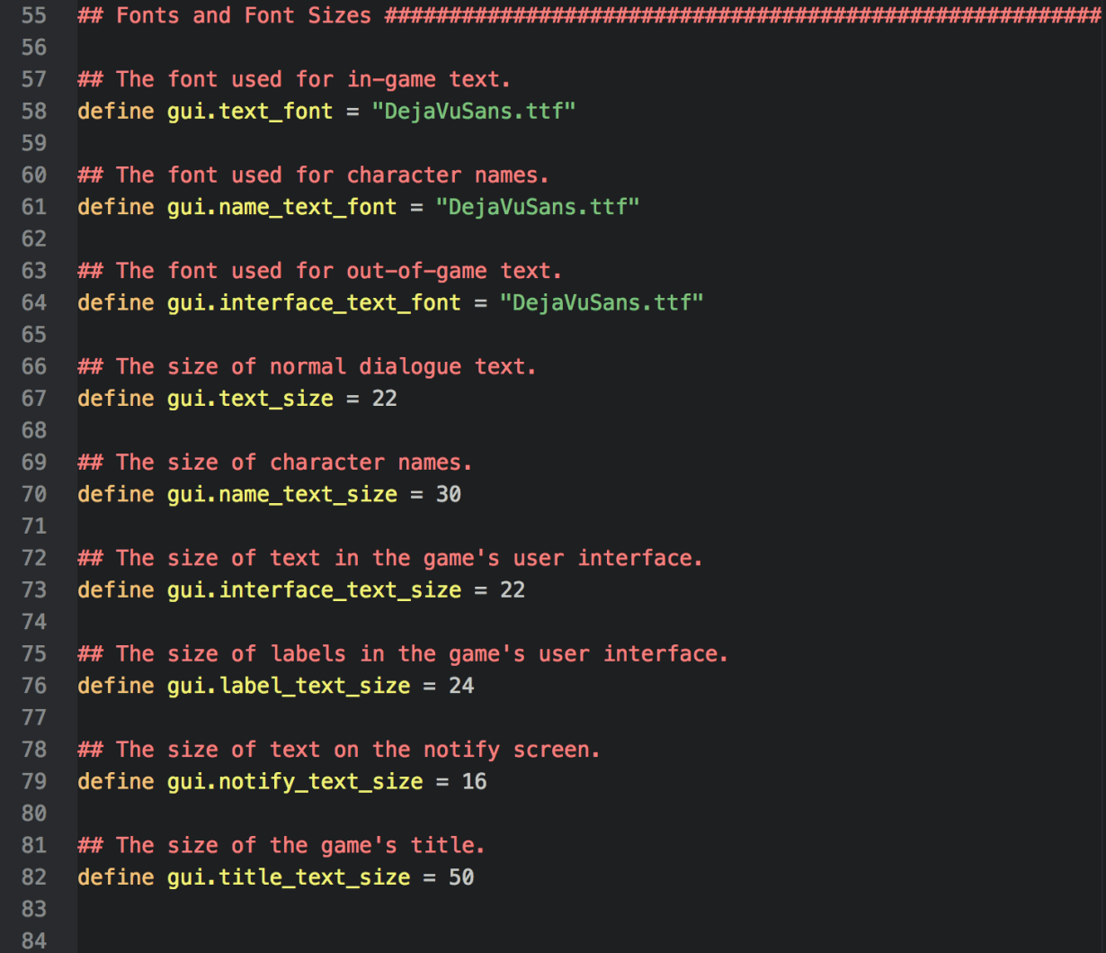 Ren'py Script Editor Customizing Ren’Py: Part 2: Editing gui.rpy – Digital Ephemera